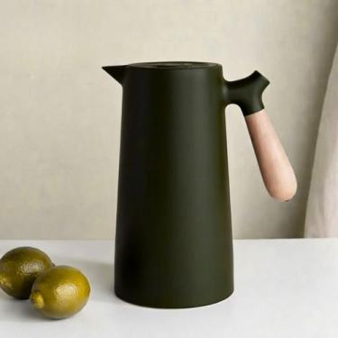 Imagem de Garrafa Térmica Wood Nórdica 1L Cabo Madeira Para Café Chá Água Design