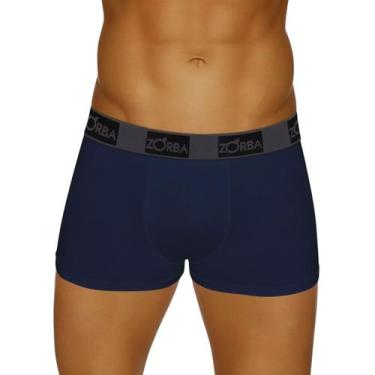 Imagem de Cueca Boxer Zorba 717 Algodão Forro Frontal Cós Elástico, Marinho, GG