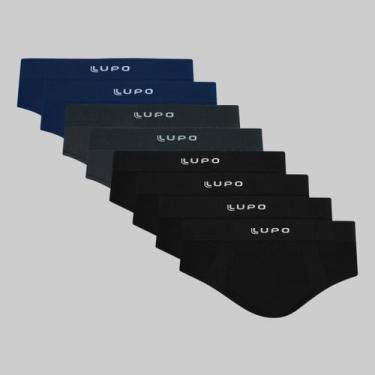 Imagem de Kit 8 Cuecas Slip Micromodal Sem Costura Lupo 00681-108-ful, Azul mari