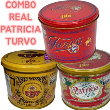Imagem de KIT 3 Manteigas - REAL - PATRICIA - TURVO - Latas 500g Sem conservante