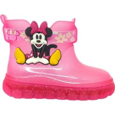 Imagem de Galocha Infantil Menina Casual Dia a Dia Passeio Escola Com Glitter Cano Baixo Disney G...