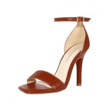 Imagem de Sandália Salto Alto Fino 12 cm Luiza Sobreira Marrom Mod. 2261-Feminino