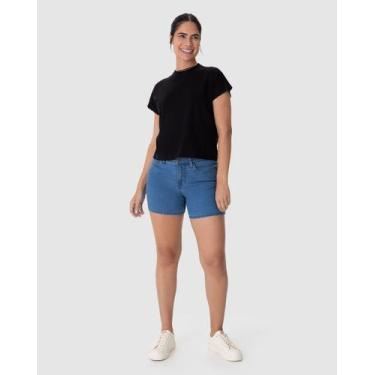 Imagem de Bermuda Feminina Comfort Cintura Média Em Jeans Com Elastano - Malwee,