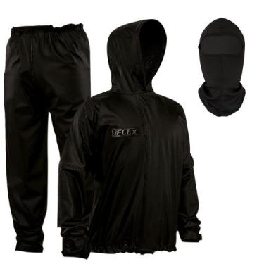 Imagem de Capa de Chuva Delta Com Capuz PVC Motociclista Motoboy + Balaclava - E