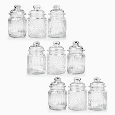 Imagem de Conjunto de Potes De Vidro Hermético Casual 300ml - Class Home, 9 peça