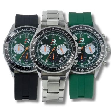 Imagem de Relógio Cronógrafo Masculino Roaris Analógico RR00003 Prata e Verde e Preto