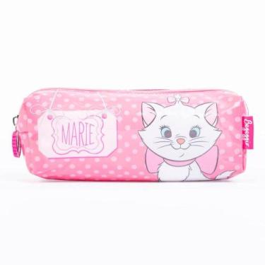 Imagem de Estojo Escolar Feminino Gatinha Marie Rosa - Disney, U, Rosa