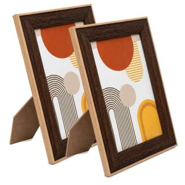 Imagem de Kit 2 Porta Retrato Gerânio 13x18cm 7102 Cor:Marrom Escuro - Casa Nuve