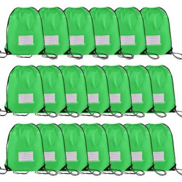 Imagem de Sacos com Cordão CODOBON 20 Unidades Verde Poliéster 41x33cm