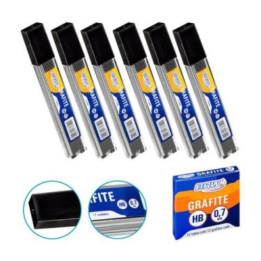Imagem de Kit 6 Tubos Refil de Grafite HB 0,7mm para Lapiseiras de Escrita e Des
