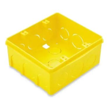 Imagem de Caixa de embutir 4x4 amarela Tramontina 50un