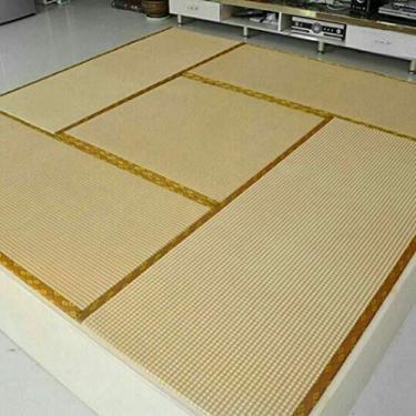 Imagem de HUAWELL Unidade tradicional japonesa Igusa Tatami 2,5 cm de espessura (amarelo claro, 30 cm)
