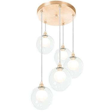 Imagem de Lustres Pendentes Quíntuplo Harmony Bolinha New Cobre
