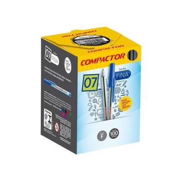 Imagem de Caneta Esferográfica 07 100 Unidades Compactor - Preta