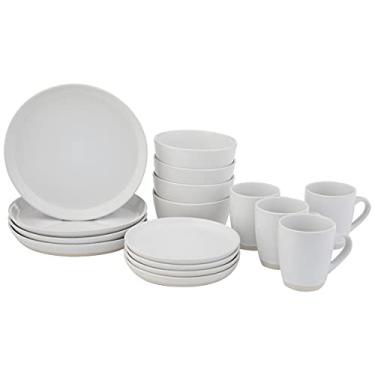 Imagem de Safdie & Co. Conjunto de jantar HK03106 - Conjunto de 16 peças, DP 26,6 cm, SP 19 cm, Tigelas 15 cm, Canecas 360 ml, Creme