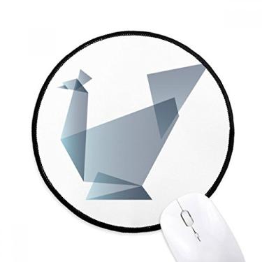 Imagem de Tapete de mouse origami abstrato pavão forma geométrica desktop escritório tapete redondo para computador