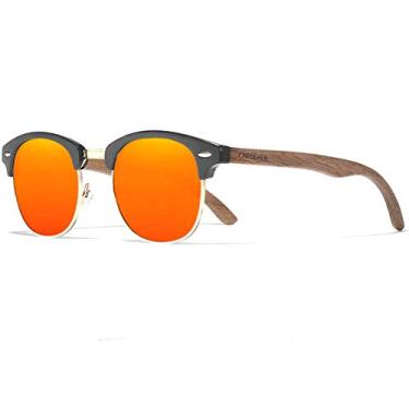 Imagem de Oculos de Sol Masculino Artesanal de Madeira Retro Fashion Kingseven Polarizados N5516 (C4)
