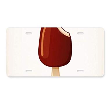 Imagem de DIYthinker Chocolate crocante picolé doce placa de licença para decoração de carro acessório de aço inoxidável