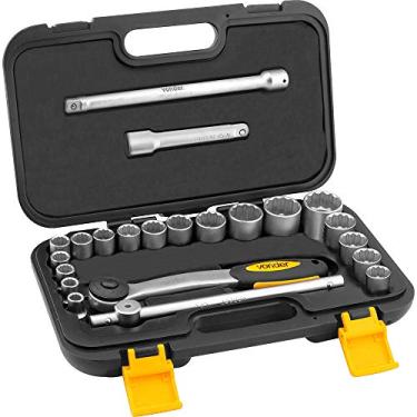 Imagem de Vonder, Jogo De Soquetes Estriados, Encaixe 1/2", 8 Mm A 32 Mm, Com 22 Peças.