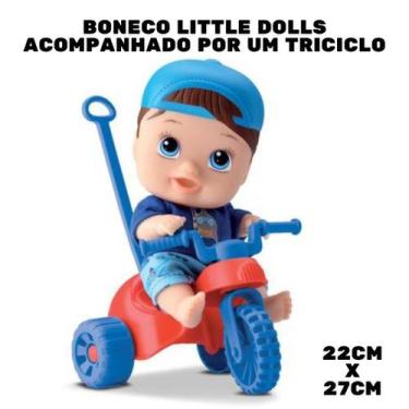 Imagem de Boneco Little Dolls Triciclo Menino Playground Divertoy - Diver Toys