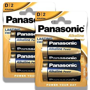 Imagem de 04 Pilhas D Grande Lr20 Alcalina Panasonic 2 Cartelas
