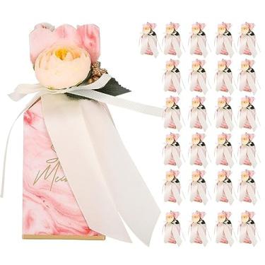 Imagem de Caixas de doces ZPSHYD, caixa de doces de casamento nova caixa de doces de papelão saco de doces de casamento caixa de presente para suprimentos de festa de aniversário de casamento 25 unidades médias