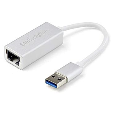 Imagem de StarTech. Adaptador de rede com USB 3.0 para Gigabit – Prata – Design elegante de alumínio para MacBook, Chromebook ou Tablet – Suporte a driver nativo (USB31000SA), padrão