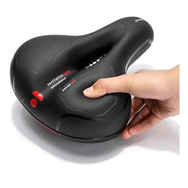 Imagem de Selim Bicicleta 2 Molas Largo Fita Refletiva Segurança