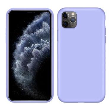 Imagem de Capa de silicone líquido original luxuosa para iPhone 11 Pro Max 7 8 6 6S Plus XR X XS MAX 5 5S SE 11 Capa traseira à prova de choque, lilás, para iPhone 5 5S SE