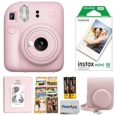 Imagem de FUJIFILM Pacote com câmera instantânea INSTAX Mini 12 (rosa flor) com filme instantâneo Fuji Instax, pacote único, 10 impressões | Capa protetora rosa | Álbum de fotos rosa | Adesivos de viagem (6