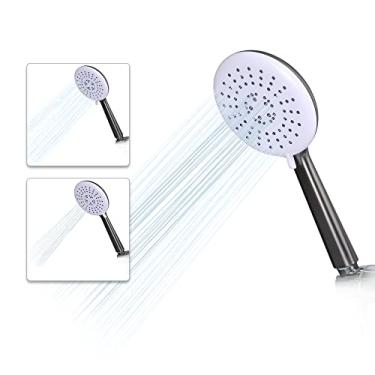 Imagem de Huifeidezhu Ducha de mão branca e bronze 3 em 1 modo pulverizador, chuveiro portátil de alta pressão antiobstrução campista removível de 12 cm, chuveiro de economia de água para sistema de chuveiro/torneira de banheira V