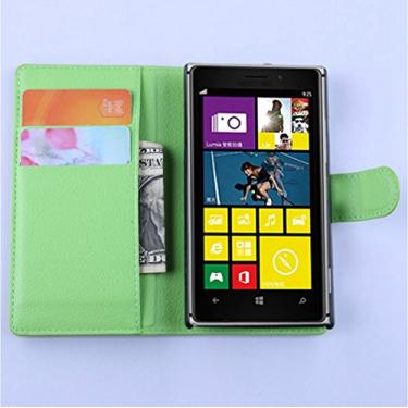 Imagem de Capa carteira Microsoft Lumia 925, carteira flip de couro PU premium com compartimento para cartão, suporte e fecho magnético [capa interior à prova de choque de TPU] Compatível com Microsoft Lumia