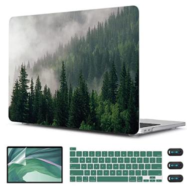 Imagem de CISSOOK Capa compatível com MacBook Pro de 13 polegadas M2 A2338 com Touch Bar versão 2023, capa rígida floresta com capa de teclado + protetor de tela para Pro 13 2025-2020 A2338 M1 A2251 a2289