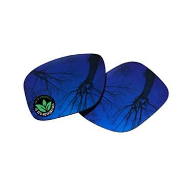 Imagem de Raydi Lentes de reposição de policarbonato para Oakley Holbrook | Holbrook XL | Óculos de sol quadrados de metal Holbrook, Espelhado azul trilha - polarizado, One Size