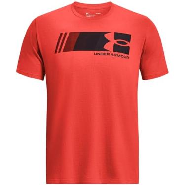 Imagem de Under Armour Camiseta masculina UA Fast Left Chest manga curta gola redonda, Laranja escuro/preto, G