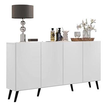 Imagem de Aparador Buffet 4 Portas Retrô Veneza Multimóveis V3556 Branco/preto