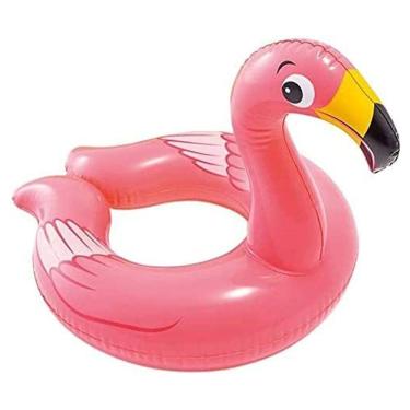 Imagem de Boia Inflável Infantil Animaizinhos Zoo Média Diversão Intex  Flamingo