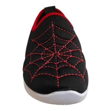 Imagem de Tênis Esportivo Masculino Infantil, Preto e Vermelho, Tecido Malha Respirável Menino Menina (preto, BR, Criança de 4 a 8 anos, Numérico, 32)