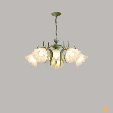 Imagem de JIEBIAO Lustre Sputnik moderno, luminária de teto verde, luminária pendente rústica industrial para sala de estar, entrada, hall de entrada, sala de jantar