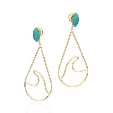 Imagem de Brincos banhado ouro 3x 24k 18k e 22k femininos grandes rommanel gotas