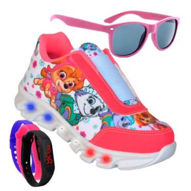 Imagem de Tenis Feminino De Led Infantil  Patrulha Canina Meninas Casual + Oculo