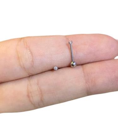 Imagem de Piercing Micro Ponto Australiano Cartilagem Três Peças Prateado e Dour