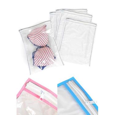 Imagem de 6 sacos multiuso zíper roupa bebe intima praia maquiagem organizador -