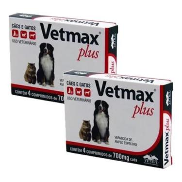 Imagem de Vermífugo Vetmax Cães E Gatos 4 Comprimidos Kit 2cx Vetnil