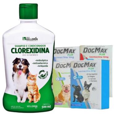 Imagem de Shampoo Clorexidina + 12 comp antipulga até 5kg DogMax