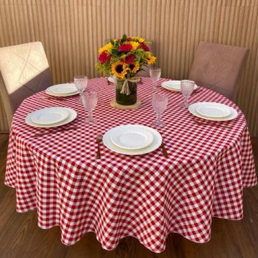 Imagem de Toalha de Mesa Xadrez Redonda Festa Junina Caipira - Millenia Decor, X