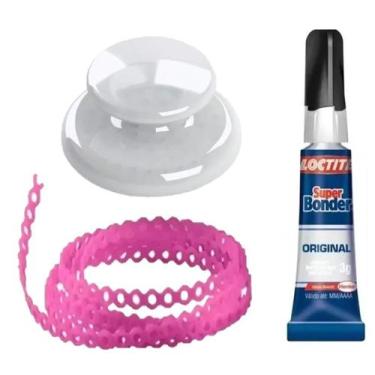 Imagem de Kit Botão P/ Desencravar Unha Estético Pink + Cola Podologia - RealPod