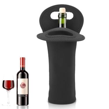 Imagem de Bolsa para transporte de vinho, bolsa de presente de vinho de viagem com isolamento térmico de neoprene para garrafa de vinho, bolsa térmica para uma garrafa para viagem, piquenique, praia