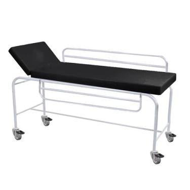 Imagem de Maca Transporte Padiola Paciente Com Grade Rodas Hospitalar - INDUSFOR