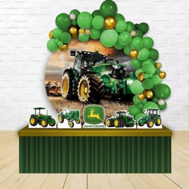 Imagem de kit festa painel redondoDecoração Trator John Deere 1,50X150 - IMPAKTO